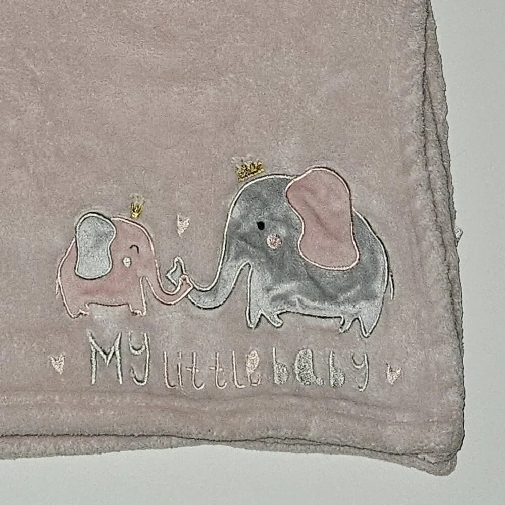 RN 119741 My Little Baby Elephant Pink Fleece Blanket Lovey SL Home Fashion